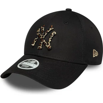 Casquette courbée noire ajustable pour femme 9FORTY Lionpard Infill New York Yankees MLB New Era