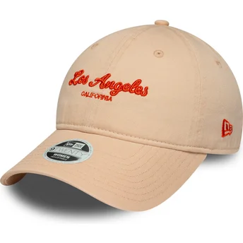 Ροζ γυναικείο ρυθμιζόμενο καπέλο με καμπύλη 9TWENTY City του Λος Άντζελες από τη New Era