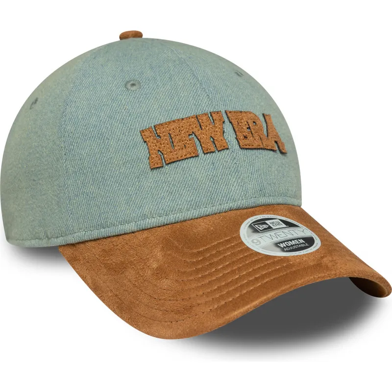 cappellino-curvo-blu-e-marrone-regolabile-da-donna-9twenty-western-pin-di-new-era