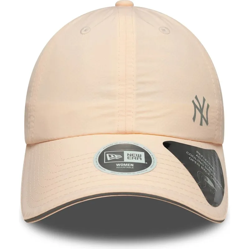 berretto-curvo-rosa-regolabile-da-donna-open-back-flawless-dei-new-york-yankees-mlb-di-new-era