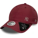 casquette-courbee-grenat-ajustable-pour-femme-open-back-flawless-new-york-yankees-mlb-new-era