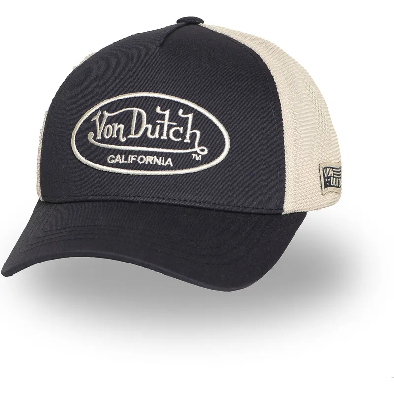 schwarze-und-beige-verstellbare-trucker-kappe-lof-b31-von-von-dutch