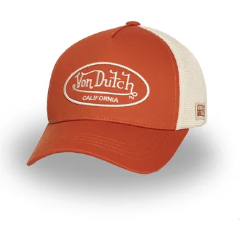Czapka trucker pomarańczowo-beżowa regulowana LOF B33 od Von Dutch