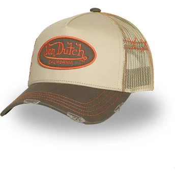 Beżowa czapka trucker USED 06 od Von Dutch