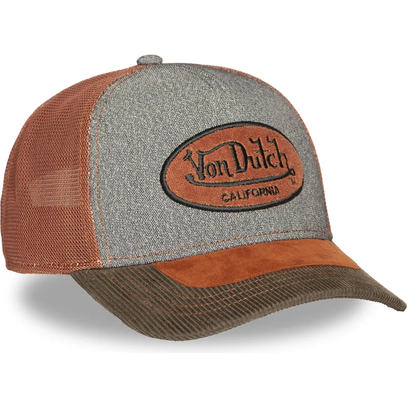 gorra-trucker-gris-y-marron-shield01-de-von-dutch