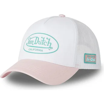 Gorra trucker blanca y rosa 3D PI de Von Dutch