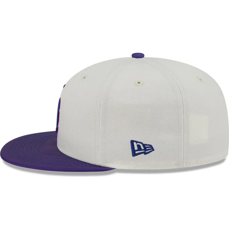 cappellino-piatto-beige-e-viola-aderente-59fifty-clr-dvlp-dei-los-angeles-dodgers-mlb-di-new-era