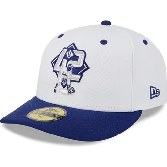 Cappellino curvo bianco e blu aderente 59FIFTY Player Jackie Robinson dei Brooklyn Dodgers MLB di New Era