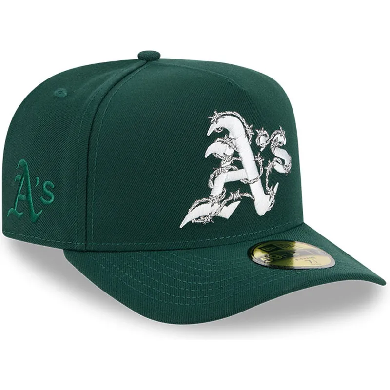 grune-gebogene-verstellbare-59fifty-a-frame-wired-kappe-von-oakland-athletics-mlb-von-new-era