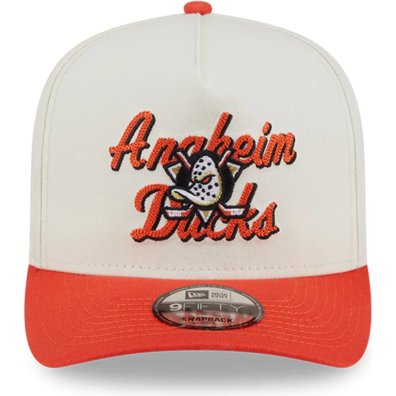 beige-und-orange-gebogene-snapback-kappe-9fifty-a-frame-chainstitch-der-anaheim-ducks-nhl-von-new-era