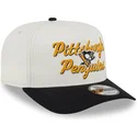 pittsburgh-penguins-nhl-new-era-beige-och-svart-snapback-9fifty-a-frame-chainstitch-bojd-keps