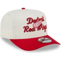 beige-och-rod-bojd-keps-snapback-9fifty-a-frame-chainstitch-detroit-red-wings-nhl-fran-new-era