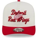 beige-och-rod-bojd-keps-snapback-9fifty-a-frame-chainstitch-detroit-red-wings-nhl-fran-new-era