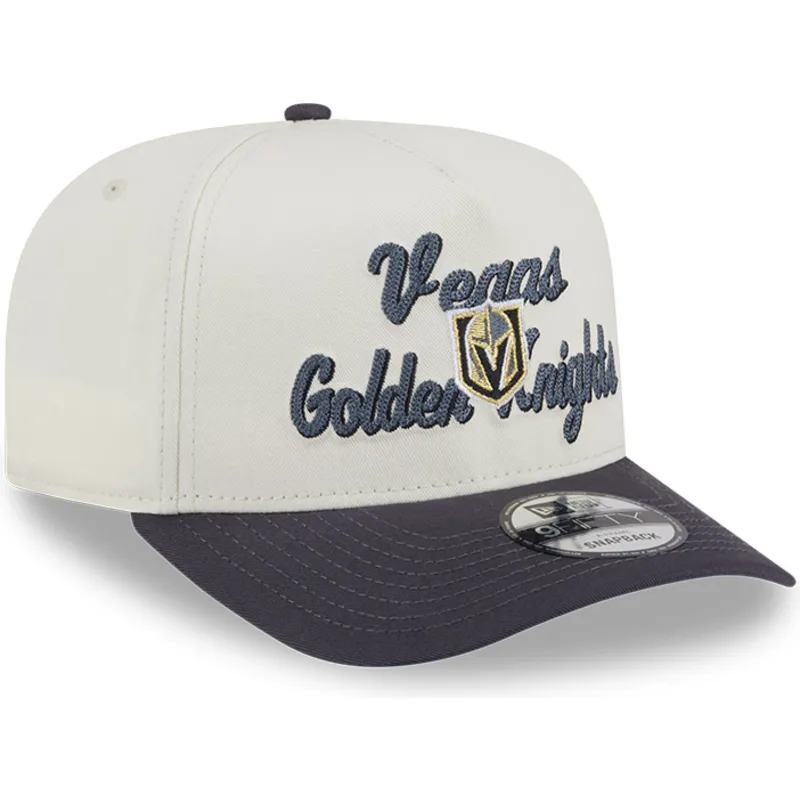 cappellino-curvo-beige-e-grigio-snapback-9fifty-a-frame-chainstitch-di-vegas-golden-knights-nhl-di-new-era