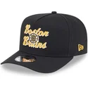 cappellino-nero-con-visiera-curva-snapback-9fifty-a-frame-chainstitch-dei-boston-bruins-nhl-di-new-era