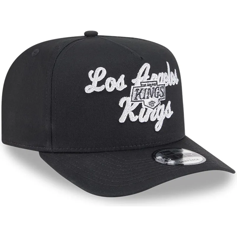 cappellino-curvo-nero-snapback-9fifty-a-frame-chainstitch-dei-los-angeles-kings-nhl-di-new-era