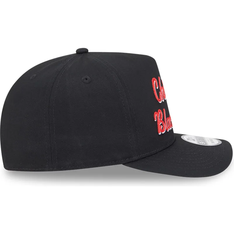 cappellino-nero-snapback-9fifty-a-frame-chainstitch-dei-chicago-blackhawks-nhl-di-new-era