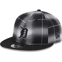 cappello-piatto-nero-snapback-9fifty-retro-crown-plaid-dei-detroit-tigers-mlb-di-new-era