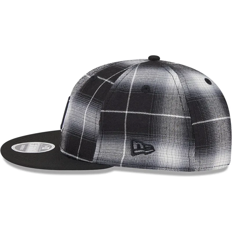 cappello-piatto-nero-snapback-9fifty-retro-crown-plaid-dei-detroit-tigers-mlb-di-new-era