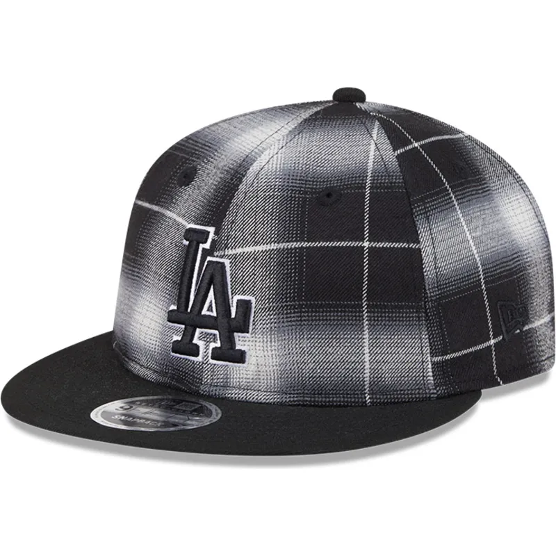 svart-platt-snapback-keps-9fifty-retro-crown-plaid-los-angeles-dodgers-mlb-fran-new-era