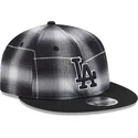 cappello-nero-snapback-9fifty-retro-crown-plaid-dei-los-angeles-dodgers-mlb-di-new-era