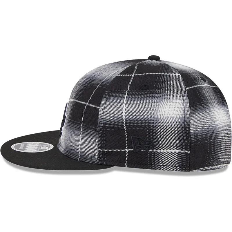 cappello-nero-snapback-9fifty-retro-crown-plaid-dei-los-angeles-dodgers-mlb-di-new-era