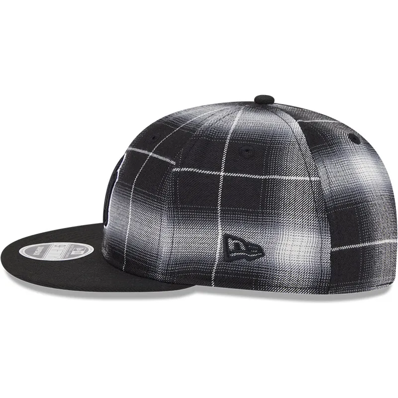 schwarze-flache-snapback-kappe-9fifty-retro-crown-plaid-der-new-york-yankees-mlb-von-new-era