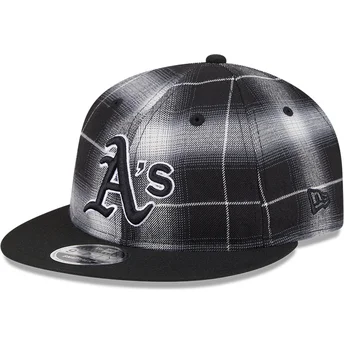 Μαύρο Επίπεδο Καπέλο Snapback 9FIFTY Retro Crown Plaid των Oakland Athletics MLB της New Era