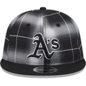 svart-platt-snapback-keps-9fifty-retro-crown-plaid-fran-oakland-athletics-mlb-av-new-era