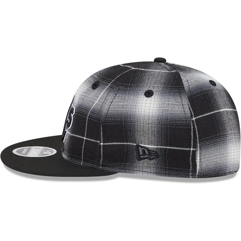 schwarze-flache-snapback-kappe-9fifty-retro-crown-plaid-der-oakland-athletics-mlb-von-new-era