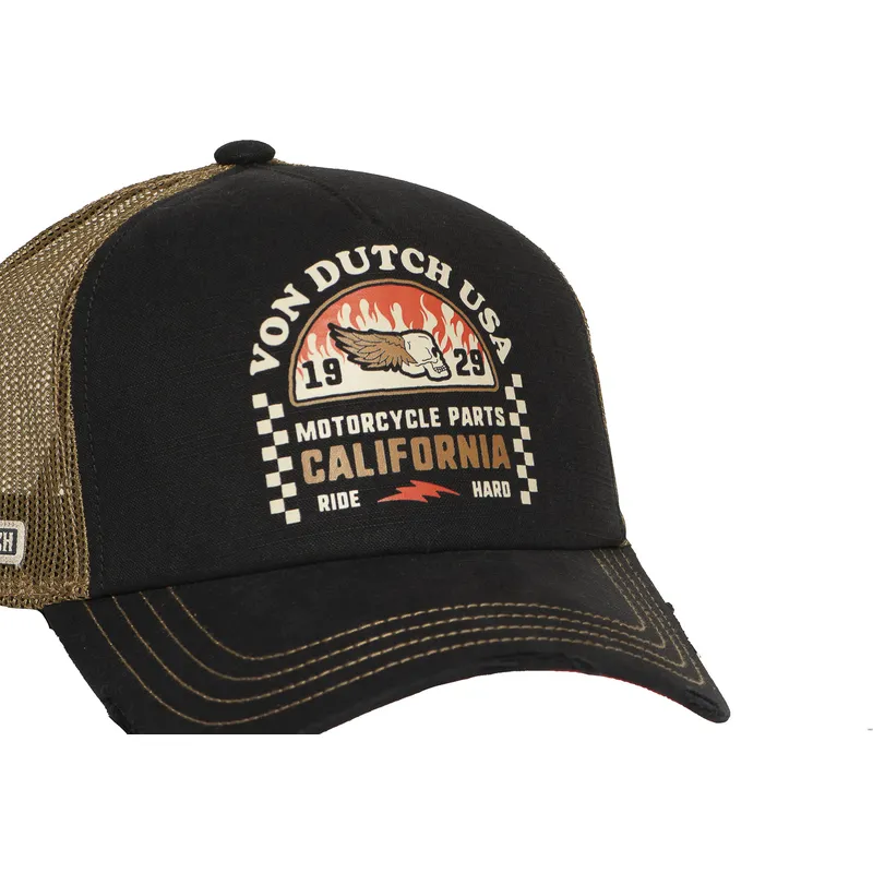 cappellino-trucker-nero-e-marrone-crew25-di-von-dutch