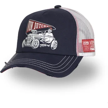 Cappellino trucker blu navy e bianco CREW26 di Von Dutch