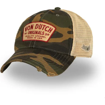 Von Dutch MAC10 Camouflage and Beige Trucker Hat