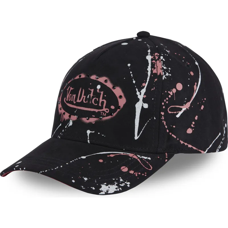 svart-och-rosa-bojd-keps-snapback-imag-p-fran-von-dutch