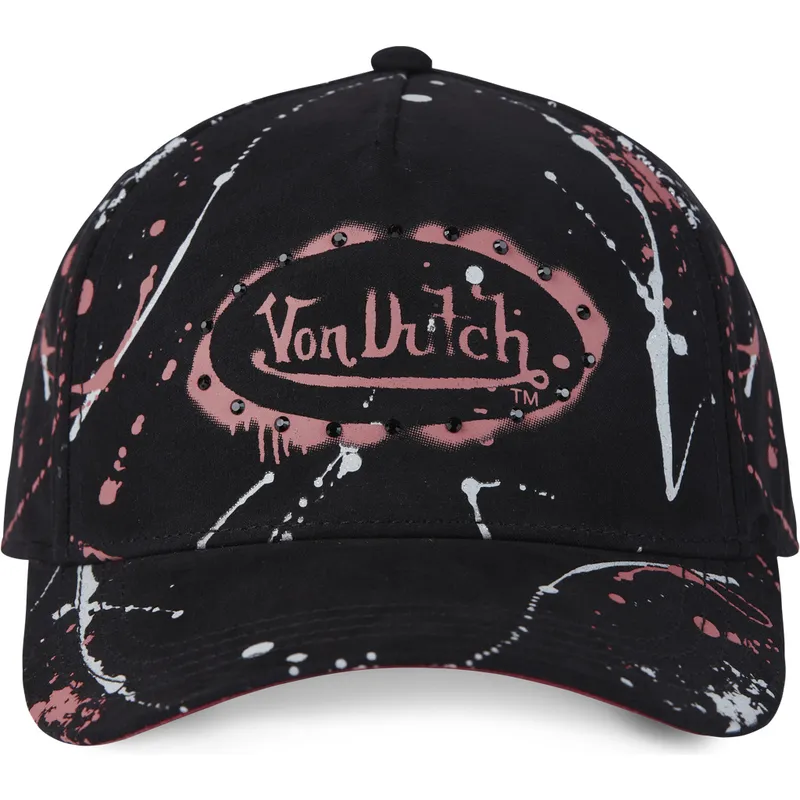 svart-och-rosa-bojd-snapback-keps-imag-p-fran-von-dutch