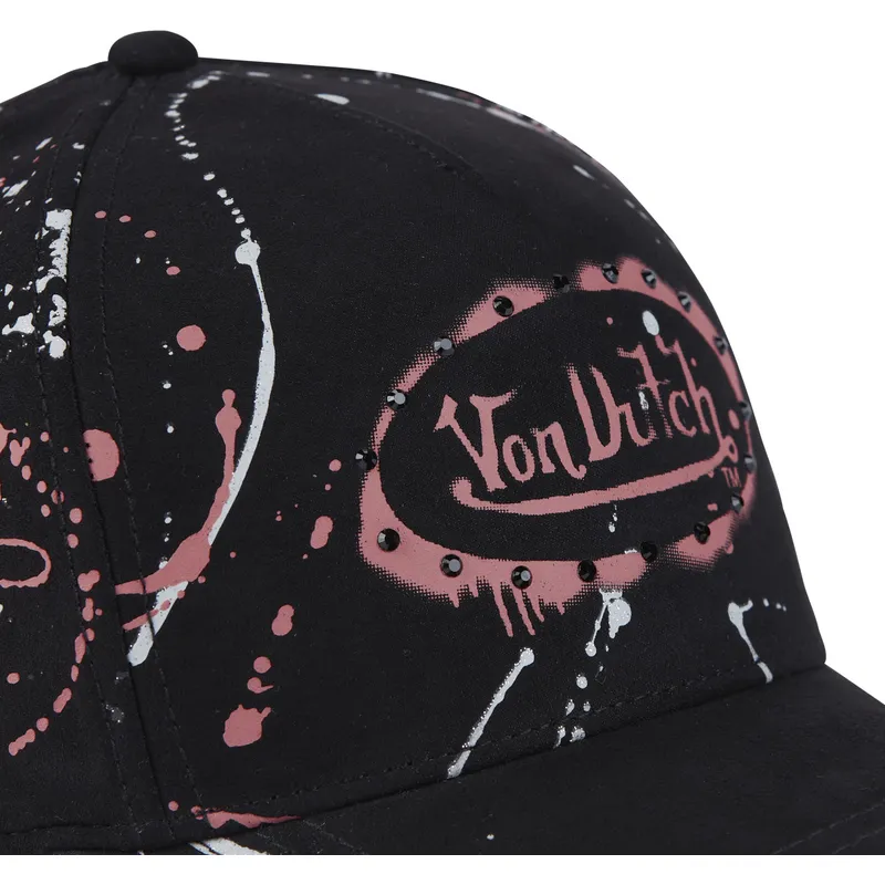 svart-och-rosa-bojd-snapback-keps-imag-p-fran-von-dutch