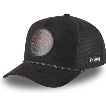 Schwarze Trucker-Kappe Haus Targaryen HOD SYM Game of Thrones von Capslab