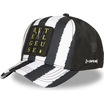 Capslab Beetlejuice BTJ STR Beetlejuice Schwarz-Weiß Trucker Cap