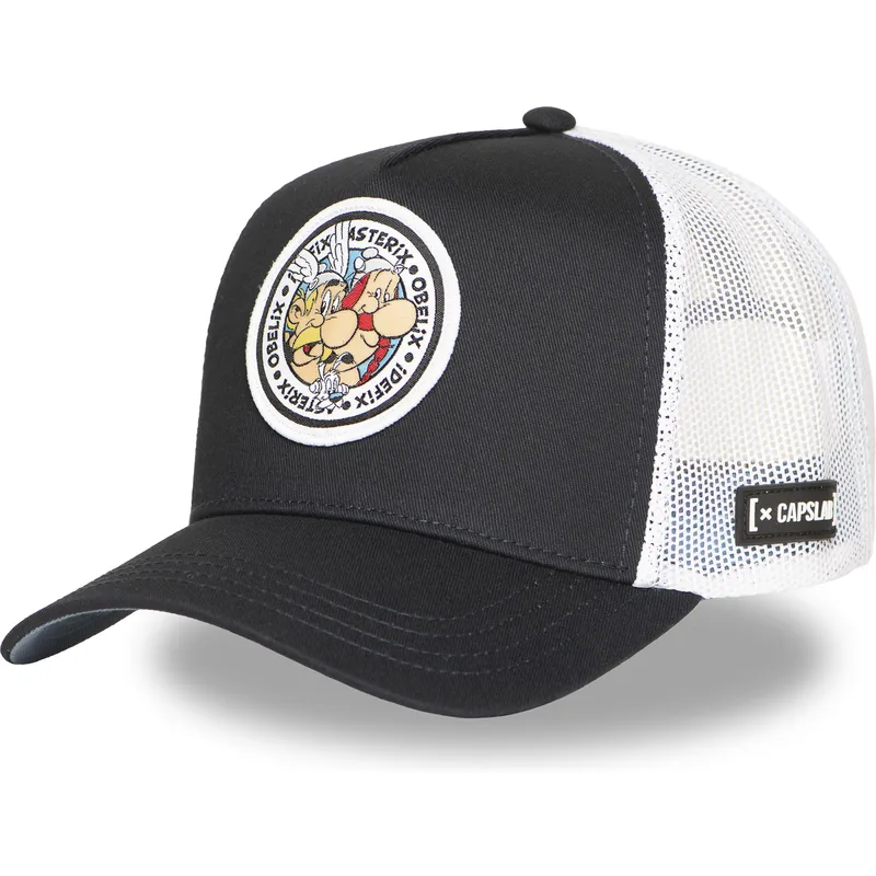 cappellino-trucker-nero-e-bianco-asterix-obelix-e-idefix-ast2-crw-asterix-il-gallo-di-capslab