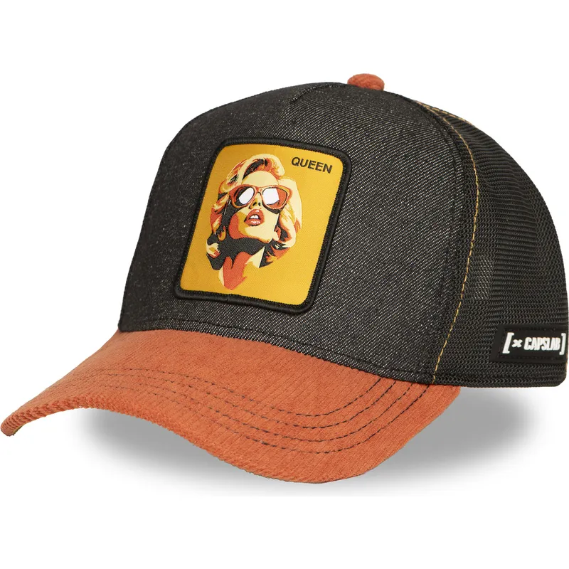 cappello-trucker-nero-e-marrone-marilyn-monroe-queen-fam-que-famous-di-capslab