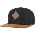 czapka-z-plaskim-daszkiem-czarno-brazowa-snapback-honey-knit-od-djinns