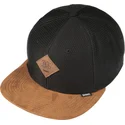 czarna-i-brazowa-czapka-snapback-z-plaskim-daszkiem-honey-knit-od-djinns