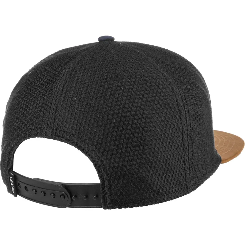 czapka-z-plaskim-daszkiem-czarno-brazowa-snapback-honey-knit-od-djinns