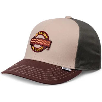 Καπέλο curved πολύχρωμο snapback για αγόρι Food Bacon Basic της Djinns