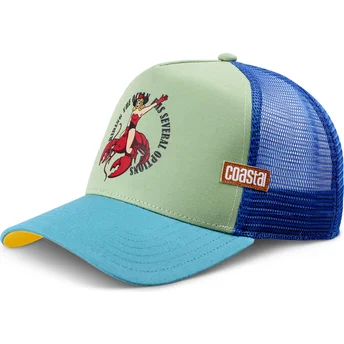 Cappellino trucker blu e verde Cowgirl Option HFT di Coastal