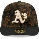 cappellino-curvo-nero-regolabile-59fifty-low-profile-floral-cord-three-looms-printed-corduroy-di-oakland-athletics-mlb-di-new-er