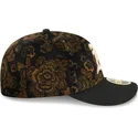 cappellino-curvo-nero-chiuso-59fifty-low-profile-floral-cord-three-looms-printed-corduroy-di-oakland-athletics-mlb-di-new-er