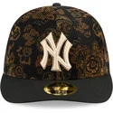 cappellino-nero-curvo-aderente-59fifty-low-profile-floral-cord-three-looms-printed-corduroy-dei-new-york-yankees-mlb-di-new-era