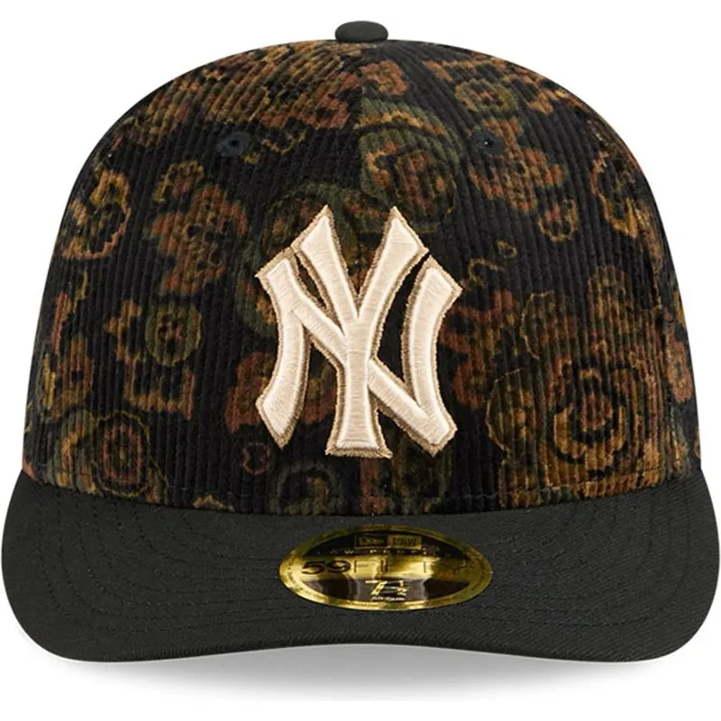 czarna-dopasowana-czapka-z-zakrzywionym-daszkiem-59fifty-low-profile-floral-cord-three-looms-printed-corduroy-new-york-yankees-m
