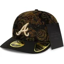 cappellino-curvo-nero-chiuso-59fifty-low-profile-floral-cord-three-looms-printed-corduroy-di-atlanta-braves-mlb-di-new-era